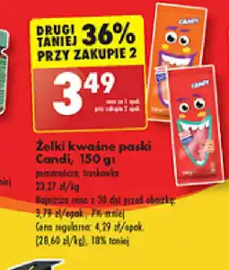 Biedronka Zelki kwaśne paski Candi oferta