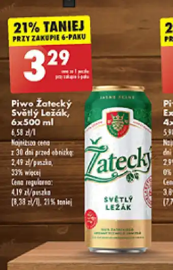 Biedronka Piwo Žatecký Světly Ležák oferta