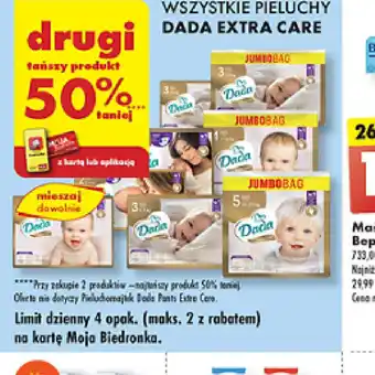 Biedronka Pieluchy Dada Extra Care oferta