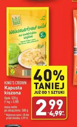 ALDI Kapusta kiszona King's Crown oferta