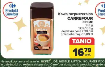 Carrefour Kawa rozpuszczalna Carrefour Creme oferta