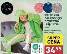 ALDI Koc dziecięcy z rekawami i kapturem 100 x 130 cm Home Creation oferta