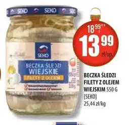 Społem Szczecin SEKO Beczka śledzi Filety z olejem wiejskim 550 g oferta