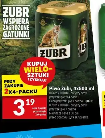 Twój Market Piwo Zubr 4x500ml oferta