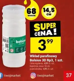 Twój Market Wkład parafinowy Bolsius 3D Rp3 oferta