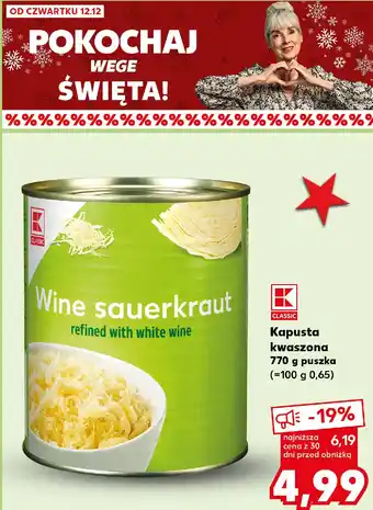 Kaufland Kapusta kwaszona K-Classic oferta