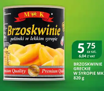 Eurocash Cash & Carry Brzoskwinie greckie w syropie MK oferta