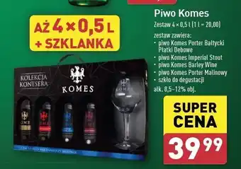 ALDI Piwo + pokal Komes Potrójny Złoty Podwójny Ciemny Porter Bałtycki Poczwórny Bursztynowy oferta