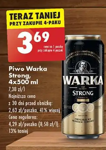 Biedronka Piwo Warka Strong oferta