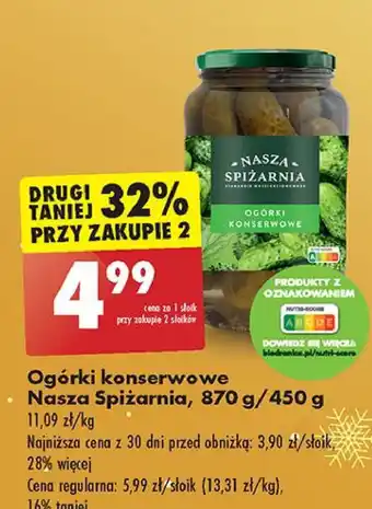 Biedronka Ogórki konserwowe Nasza Spiżarnia oferta