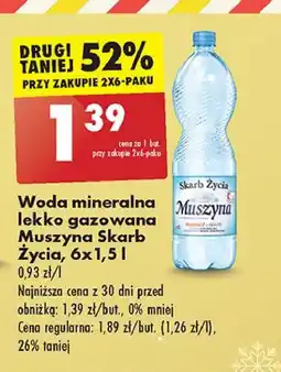 Biedronka Woda lekko gazowana Muszyna Skarb Życia oferta