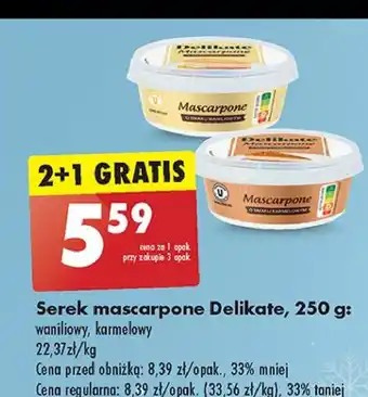 Biedronka Serek mascarpone karmelowy Delikate oferta