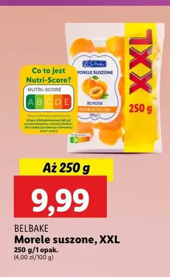 Lidl Morele suszone Belbake oferta