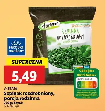 Lidl Szpinak rozdrobniony Agram oferta