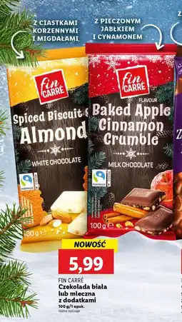 Lidl Czekolada biała z ciastkami korzennymi i migdałami Fin carre oferta