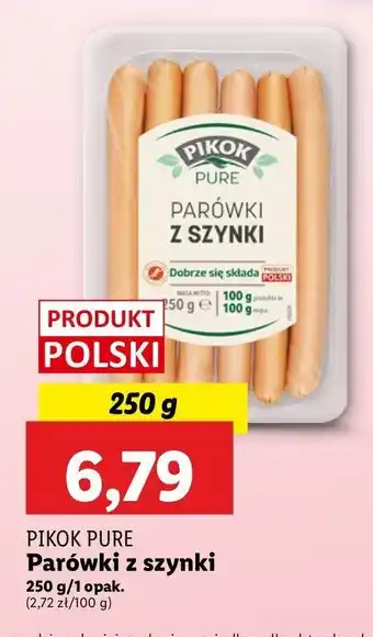 Lidl Parówki z szynki Pikok pure oferta