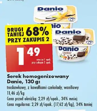 Biedronka Serek truskawkowy Danone danio oferta