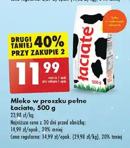 Biedronka Mleko w proszku Łaciate oferta