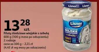 Auchan Filety śledziowe wiejskie z cebulą Lisner oferta