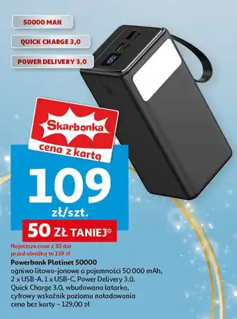 Auchan Powerbank 50000 mah Platinet oferta