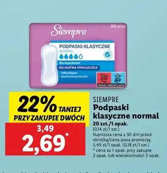 Lidl Podpaski normal Siempre oferta