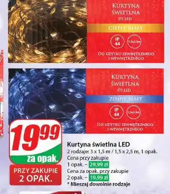 Dino Kurtyna świetlna 175 led zimny biały oferta