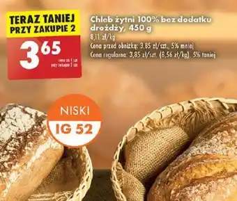 Biedronka Chleb żytni 100% bez dodatku drożdży oferta