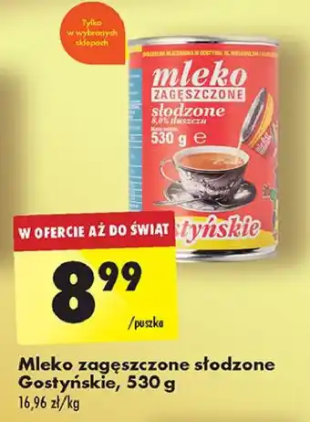 Biedronka Mleko zagęszczone słodzone Gostyń oferta