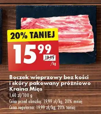 Biedronka Boczek wieprzowy bez żeber i skóry Kraina Mięs oferta