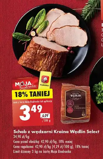 Biedronka Schab z wędzarni Kraina Wędlin oferta