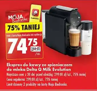 Biedronka Ekspres milk qool evolution ze spieniaczem do mleka Delta Q oferta