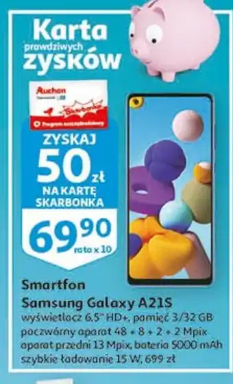 Auchan Smartfon a21s 1 SZT oferta