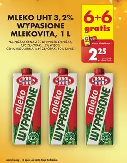 Biedronka Mleko UHT 3.2% Wypasione Mlekovita 1l oferta