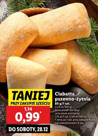 Lidl Ciabatta pszenno-żytnia oferta