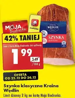 Biedronka Szynka klasyczna Kraina Wędlin oferta