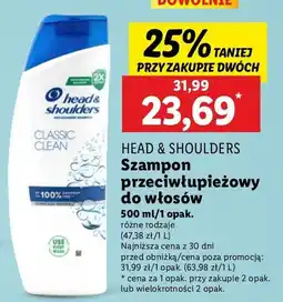 Lidl Szampon do włosów classic clean Head&Shoulders oferta