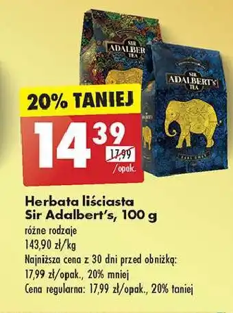 Biedronka Herbata zielona z marokańską miętą Sir Adalbert's Tea oferta