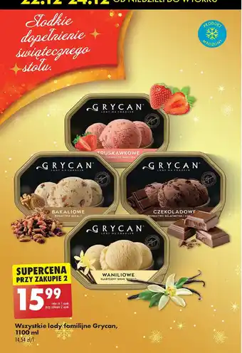 Biedronka Lody bakaliowe Grycan oferta