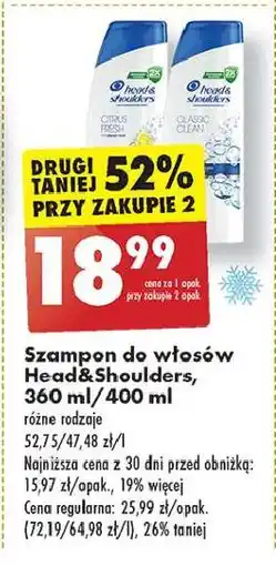 Biedronka Szampon do włosów classic clean Head&Shoulders oferta