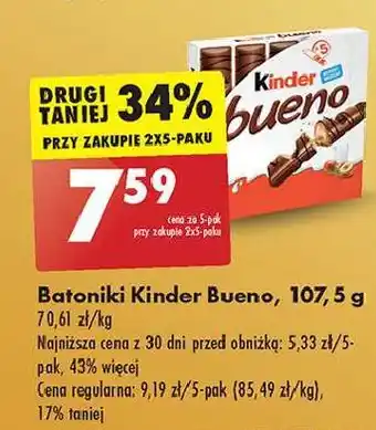 Biedronka Baton Kinder Bueno oferta