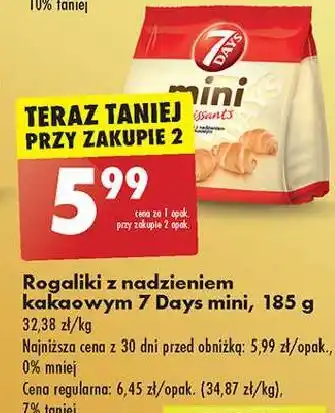 Biedronka Mini rogaliki z nadzieniem kakaowym 7 Days oferta