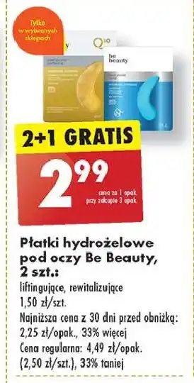 Biedronka Płatki pod oczy Be Beauty Care Q10 oferta