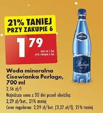 Biedronka Woda musująca Cisowianka Perlage oferta