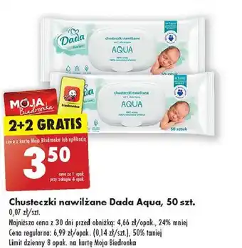 Biedronka Chusteczki nawilżane aqua Dada oferta