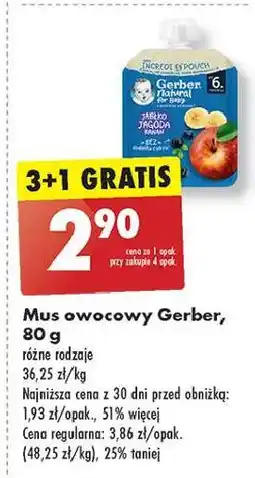 Biedronka Deserek jabłko-jagoda-banan Gerber oferta