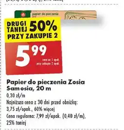 Biedronka Papier do pieczenia 20 m Zosia Samosia oferta