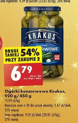 Biedronka Ogórki konserwowe Krakus Maspex oferta