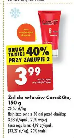 Biedronka Żel do włosów Care&Go oferta