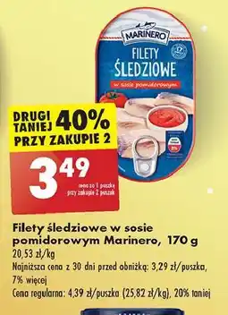 Biedronka Filety śledziowe w sosie pomidorowym Marinero oferta