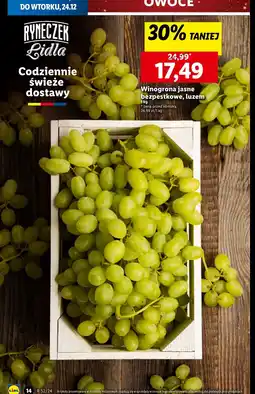 Lidl Winogrona białe bezpestkowe oferta